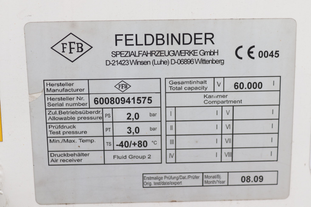 Feldbinder KIP 60.3 Schüttgut Silo 60m3 Liftachse - 8