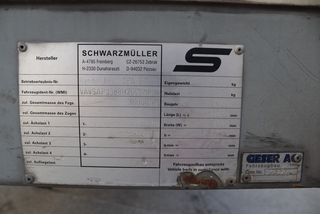 Schwarzmüller SPA 3/E LBW Schiebeplane Liftachse - 17