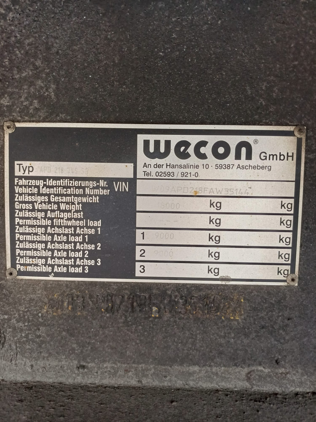 Andere Wecon APD 218 745 SG Schiebeplane Edscha LBW - 10 Andere Wecon APD 218 745 SG Schiebeplane Edscha LBW - 10